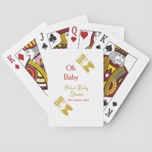 Jeu De Cartes Papillon doré baby shower rouge oh bébé moderne