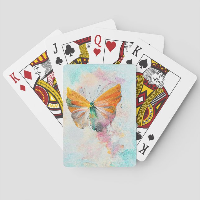 Jeu De Cartes Papillon Faune Animal Nature Aquarelle Art (dos)