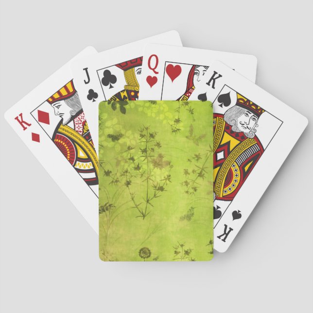 Jeu De Cartes Papillon Fleur sauvage de la forêt verte (dos)