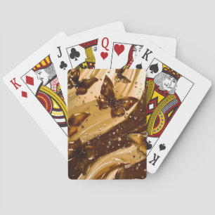 Jeu De Cartes Papillon Glam Abstrait Métallisé Doré