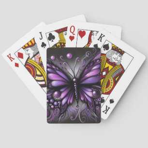 Jeu De Cartes Papillon gothique blanc violet noir couleur