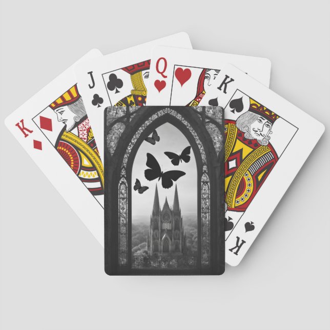 Jeu De Cartes Papillon gothique noir (dos)