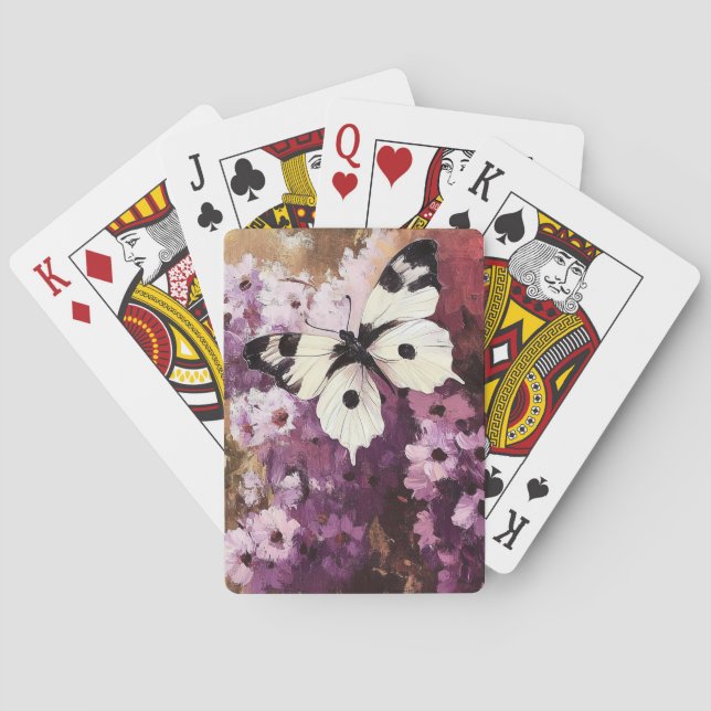 Jeu De Cartes Papillon impressionniste Peinture de jardin de pap (dos)
