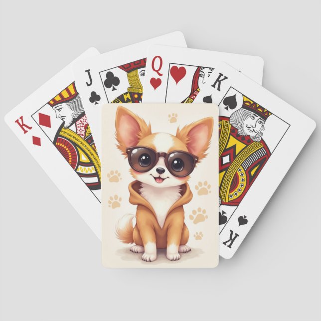 Jeu De Cartes Papillon Mignon Kawaii Chien (dos)