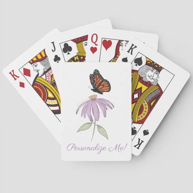 Jeu De Cartes Papillon monarque à fleurs de cône pourpre (dos)
