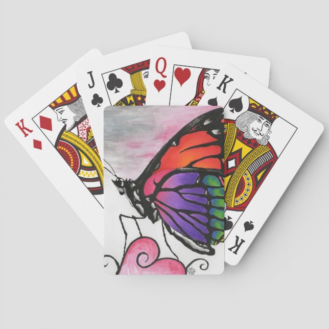 Jeu De Cartes Papillon Monarque Arc-en-Ciel Original Fantastique (dos)