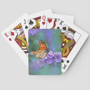 Jeu De Cartes Papillon monarque sur une fleur de lilas violet