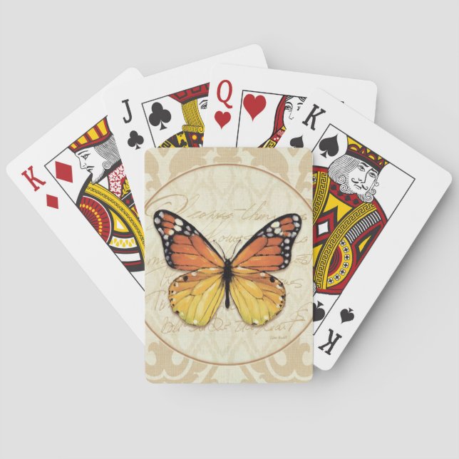 Jeu De Cartes Papillon orange vintage (dos)