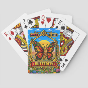 Jeu De Cartes Papillon Rétro Pixel Art 8-Bit