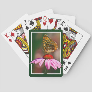 Jeu De Cartes Papillon sur confleur pourpre