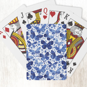 Jeu De Cartes Papillons Aquarelle Bleu