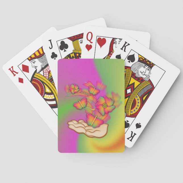 Jeu De Cartes Papillons & Fleurs (dos)