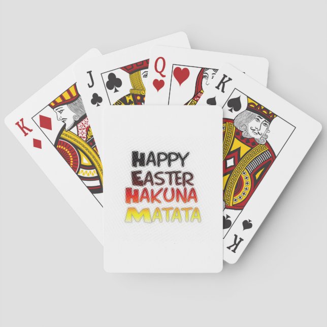 Jeu De Cartes Pâques joyeuses : Hakuna Matata Text Art Design (dos)