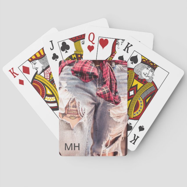 Jeu De Cartes Paquet de cartes fait sur commande de monogramme (dos)