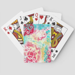 Jeu De Cartes Paquet de cartes grunge en filigrane baroque de