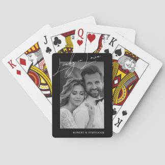 Jeu De Cartes Paquet de photos de couple élégant noir et blanc