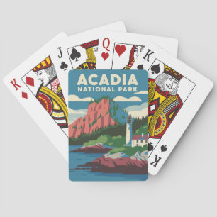 Jeu De Cartes Parc national Acadia Phare Vintage