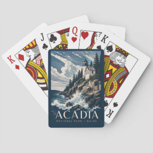 Jeu De Cartes Parc national d'Acadia Maine Voyage en bois modern