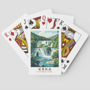 Jeu De Cartes Parc national de Krka Croatie Illustration Art de 