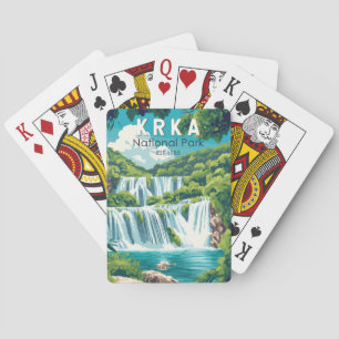 Jeu De Cartes Parc national de Krka Croatie Travel Art Vintage