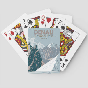 Jeu De Cartes Parc national du Denali Alaska Mont Hunter Vintage