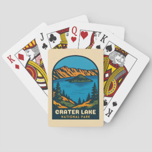 Jeu De Cartes Parc national du lac Crater Vintage voyage rétro