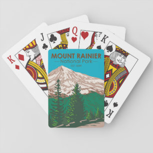 Jeu De Cartes Parc national du Mont Rainier Washington Vintage