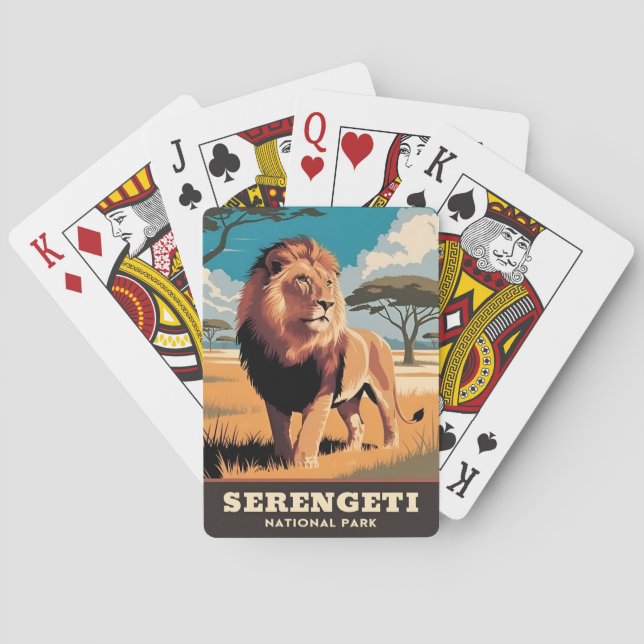 Jeu De Cartes Parc national du Serengeti Vintage voyage Tanzanie (dos)