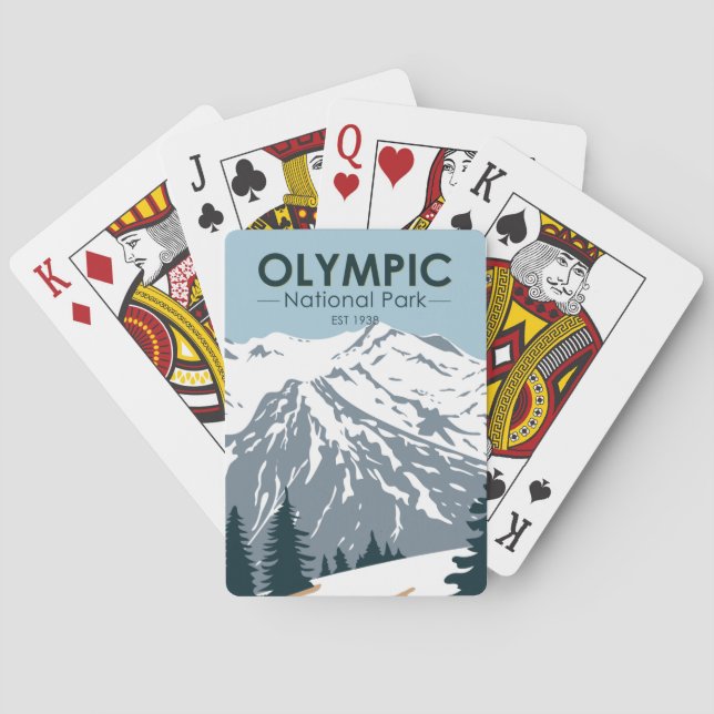 Jeu De Cartes Parc national olympique Washington Vintage (dos)