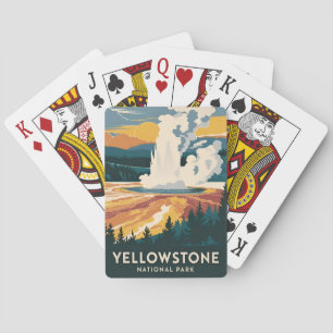 Jeu De Cartes Parc national Vintage voyage Yellowstone Pittoresq