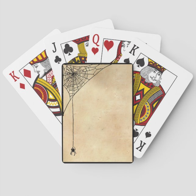 Jeu De Cartes Parchemin éffrayant en toile d'araignée et noir (dos)