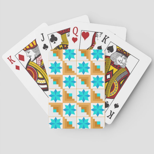 Jeu De Cartes Parchemin multicolore motif géométrique (dos)