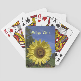 Jeu De Cartes Parfait tournesol jaune d'été dans le ciel bleu.