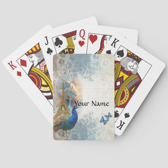 Jeu De Cartes Paris peacock collage (dos)