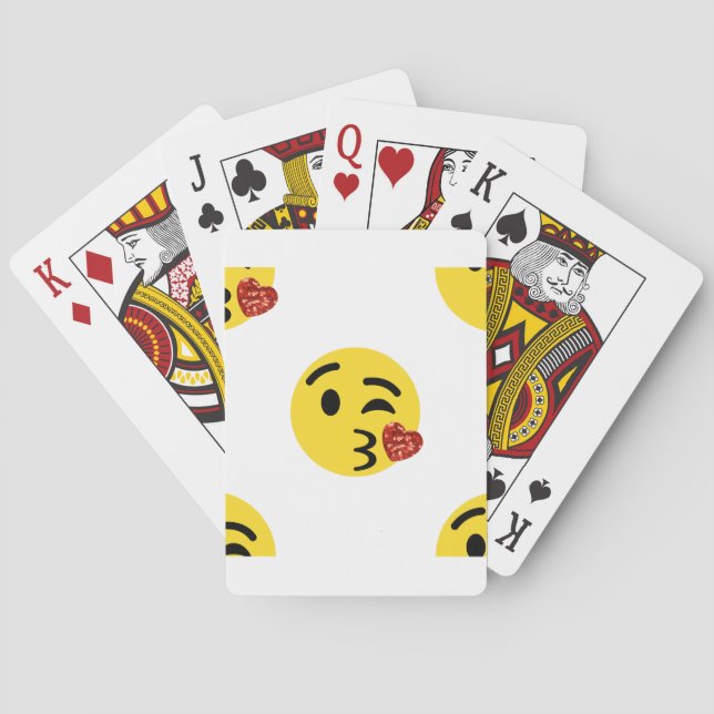 Jeu De Cartes parties scintillant baiser émoji (dos)