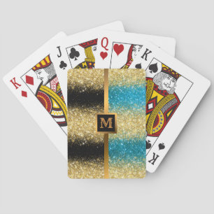 Jeu De Cartes Parties scintillant Blue Gold de luxe