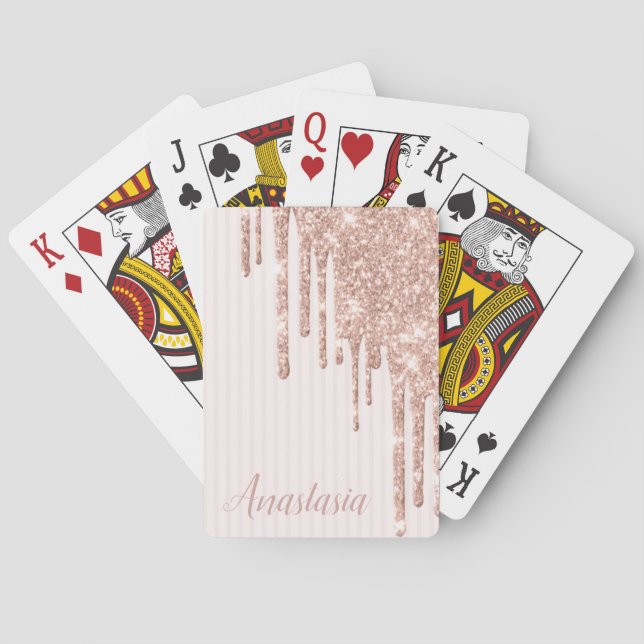 Jeu De Cartes Parties scintillant cool tendance rose (dos)