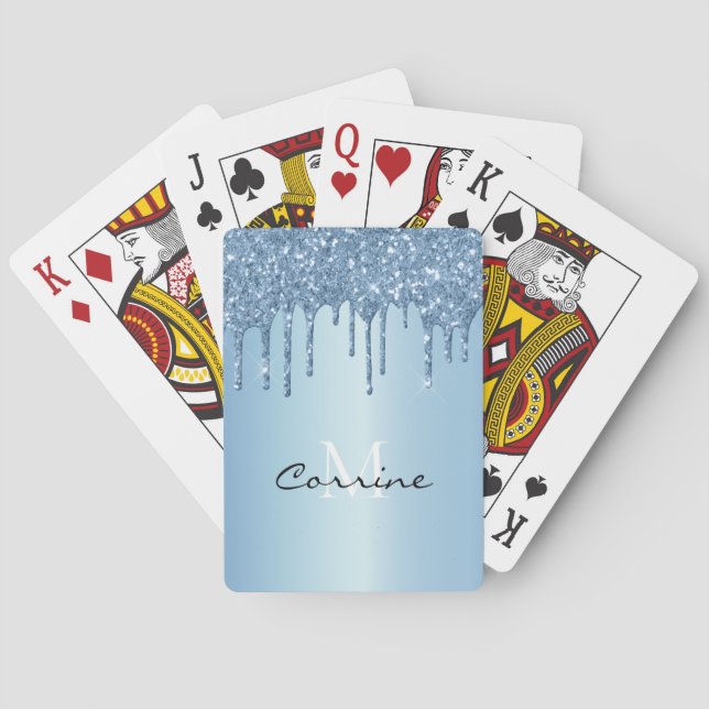 Jeu De Cartes Parties scintillant de séchage de la glace bleue g (dos)