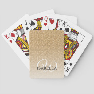Jeu De Cartes Parties scintillant d'or personnalisée Nom Ombre M