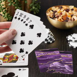 Jeu De Cartes Parties scintillant en or violet Lecture de cartes