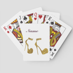 Jeu De Cartes Parties scintillant Golden High Heel Chaussures
