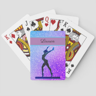 Jeu De Cartes Parties scintillant Gymnastique poutre bleu et vio