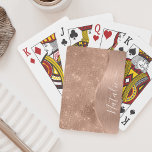 Jeu De Cartes Parties scintillant métal Rose or personnalisé<br><div class="desc">Personnalisez facilement ce métal brossé or rose et de la fausse parties scintillant glamour à motif de jouer cartes avec votre propre nom personnalisé.</div>
