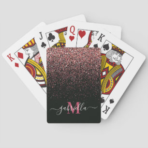 Jeu De Cartes Parties scintillant noire et rose