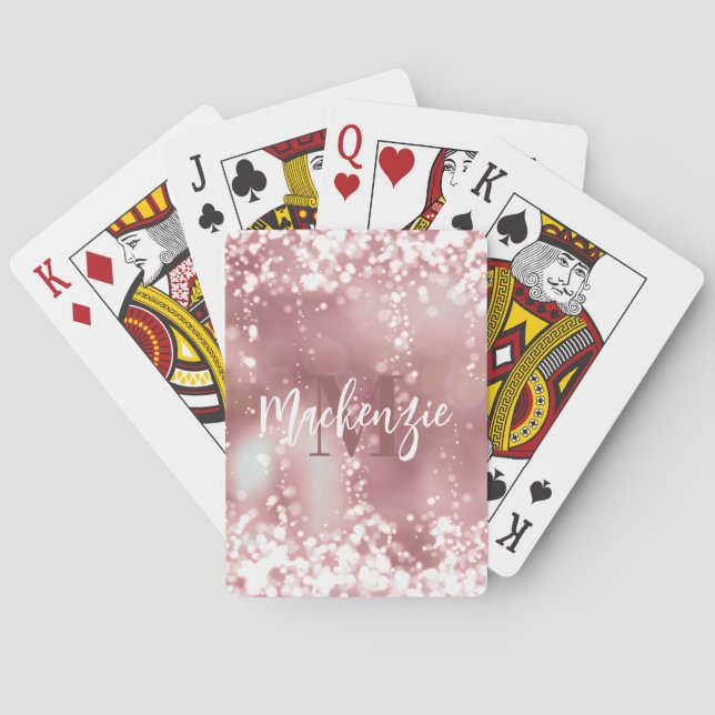 Jeu De Cartes Parties scintillant or rose (dos)