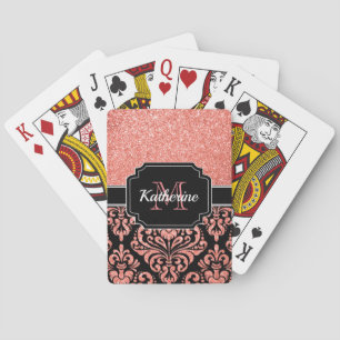 Jeu De Cartes Parties scintillant or rose Damask