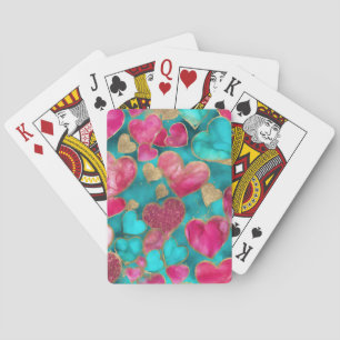 Jeu De Cartes Parties scintillant or rose mignonne Valentine Lov