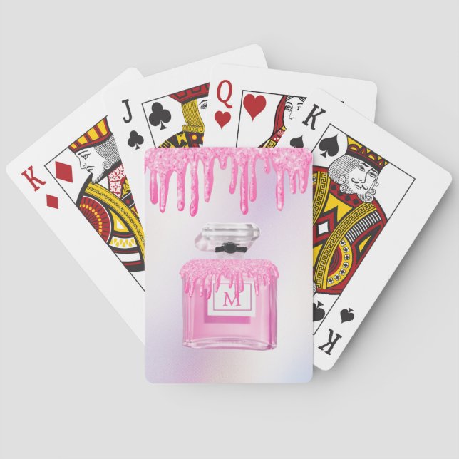 Jeu De Cartes Parties scintillant Pink Paint Drifum Monogramme (dos)