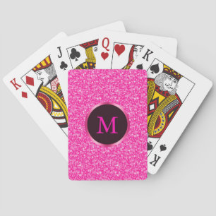 Jeu De Cartes Parties scintillant rose chaud monogramme