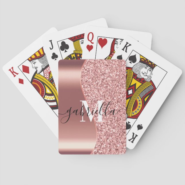 Jeu De Cartes Parties scintillant rose or (dos)